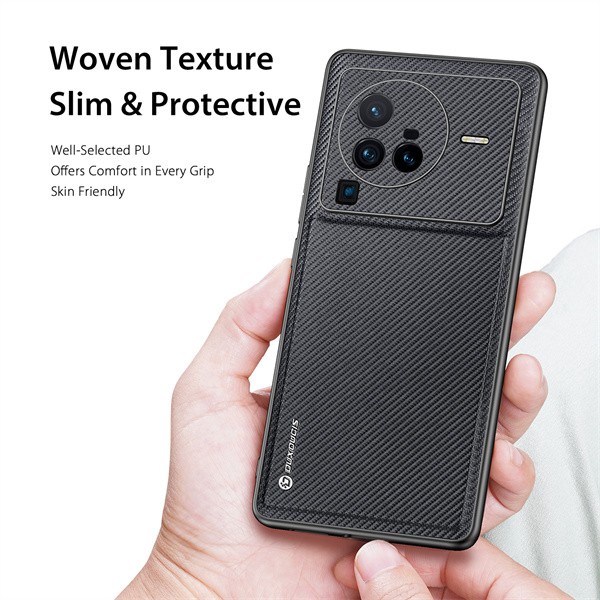 VIVO X80 5G / VIVO X80 PRO 5G COVER DUX DUCIS FINO SERIES NYLON SOFT CASING SILIKON SOFTCASE- BLACK, VIVO X80 PRO