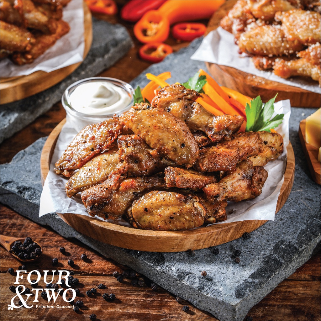 

Four&Two Chicken Wings Lemon Blackpepper 500 gr | Sayap Ayam Lada Hitam | Frozen Food