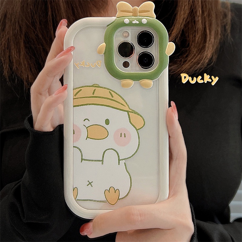 Soft Case Silikon Motif Kartun Bebek Monster Kecil Untuk iPhone 14 13 12 11 Pro Max X Xr Xs Max 7 8 6s Plus