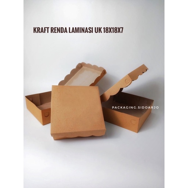 

Box Coklat Renda Full Laminasi uk 18x18x7