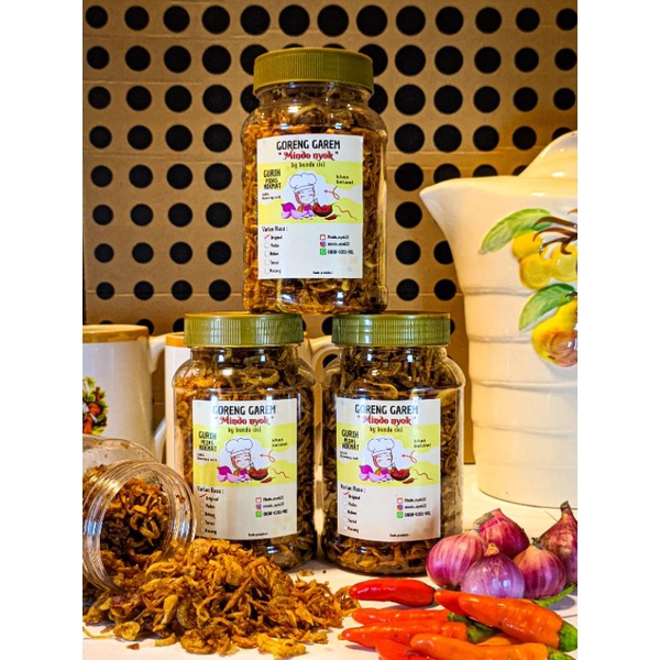 

Goreng garem Mindo Nyok khas Betawi 100% bawang murni TERLARIS !!