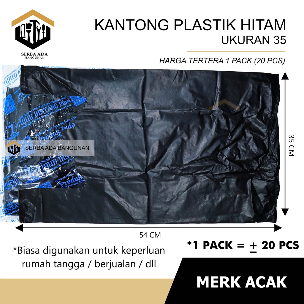 Kantong Kresek Hitam HDPE | kantong plastik hitam tebal Uk 17, Uk 24, Uk 28, Uk 35