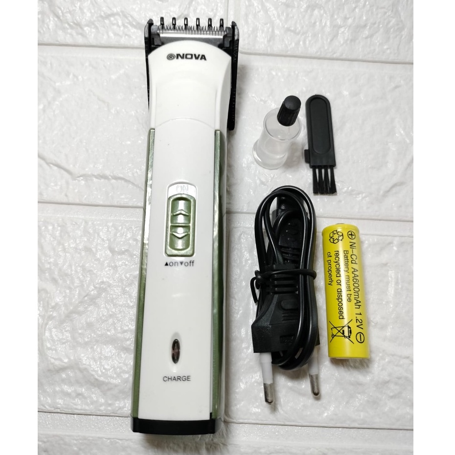 BOSJKT1489 Alat Cukur Rambut Nova NS-3702 Charger Portable Potong Kumis Jenggot Baterai Tanpa Kabel