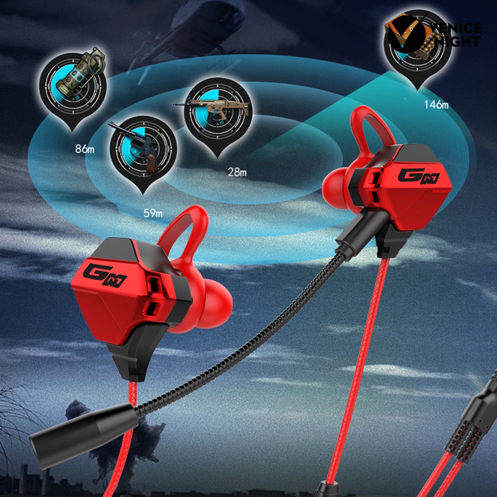 (VNEP) (Berkabel) 3.5mm Universal In-Ear Earphone Noise Reduction Gaming Headphone dengan Mic