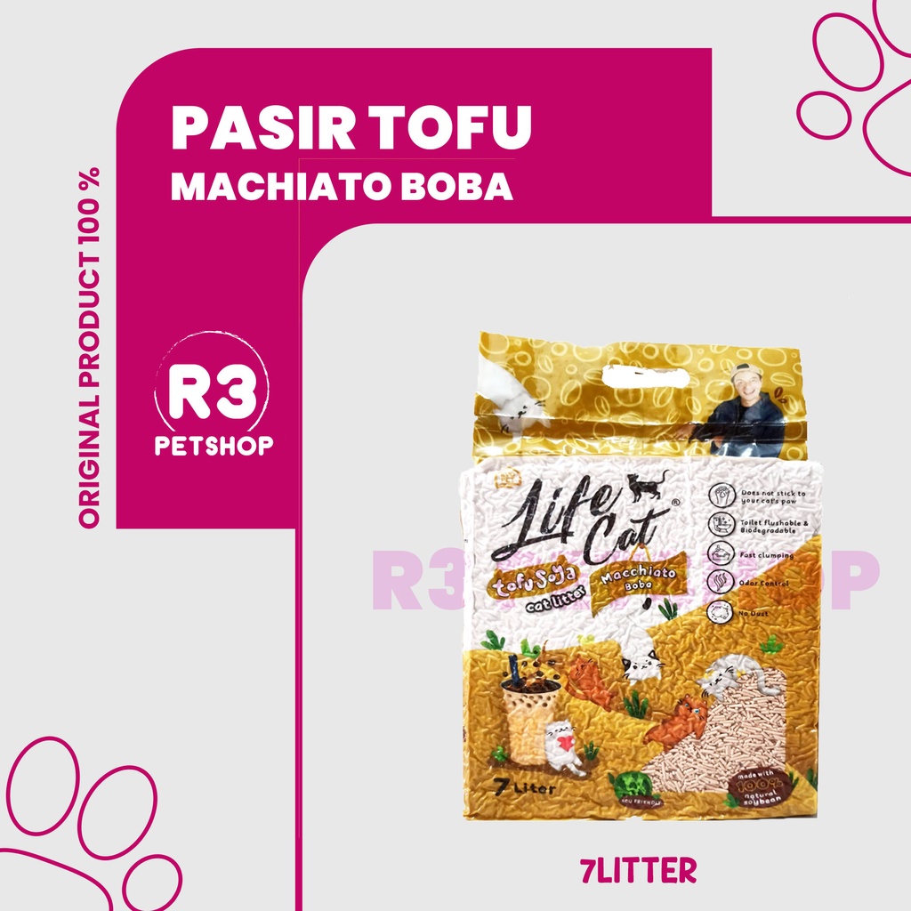 Pasir Kucing Gumpal Wangi Tofu LIFE CAT 7L 2,5Kg