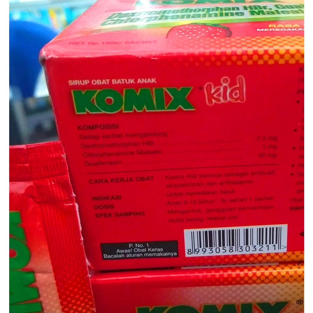 KOMIX KID STRAWBERRY 1 SACH 5ML komix anak