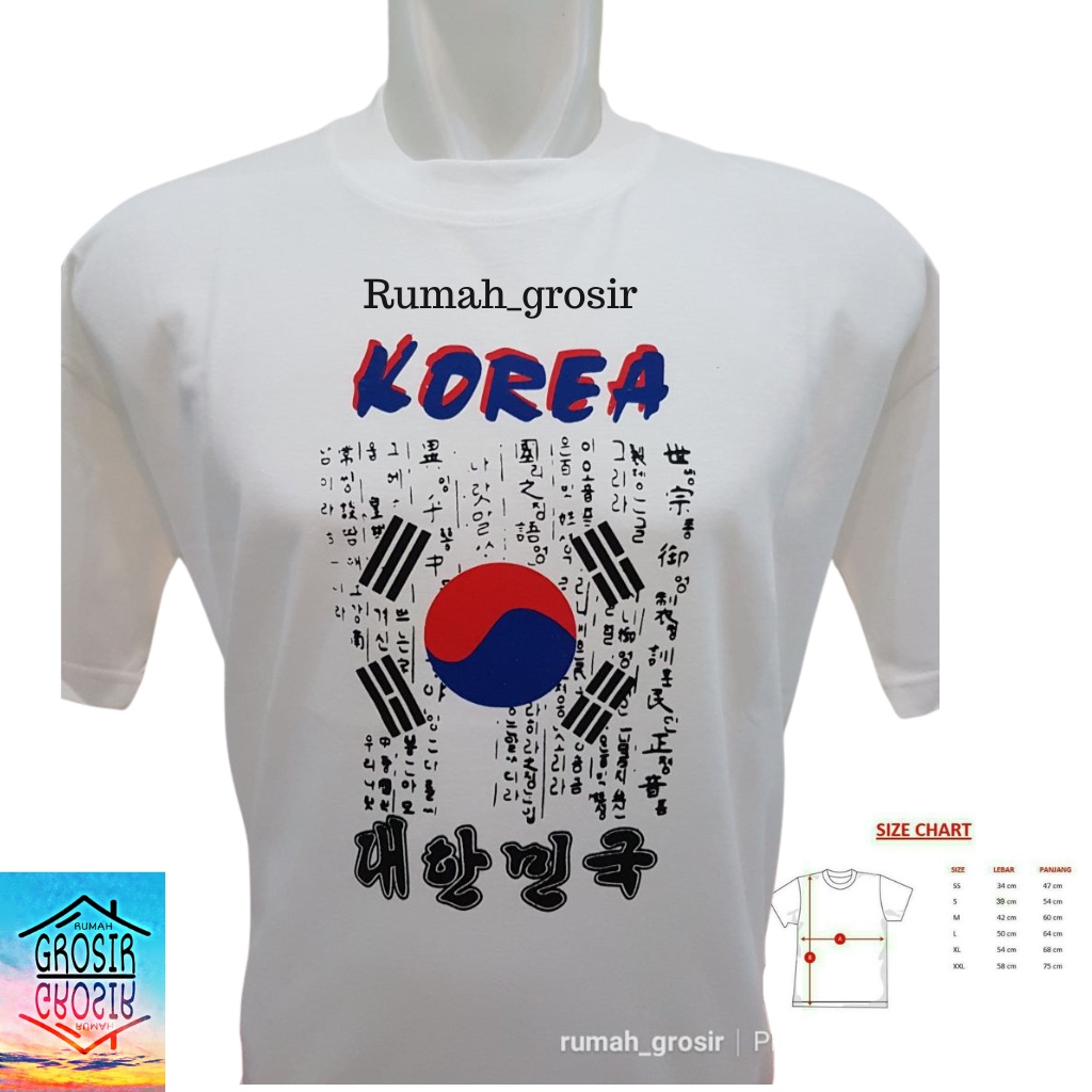 Kaos Souvenir Negara Korea XXL