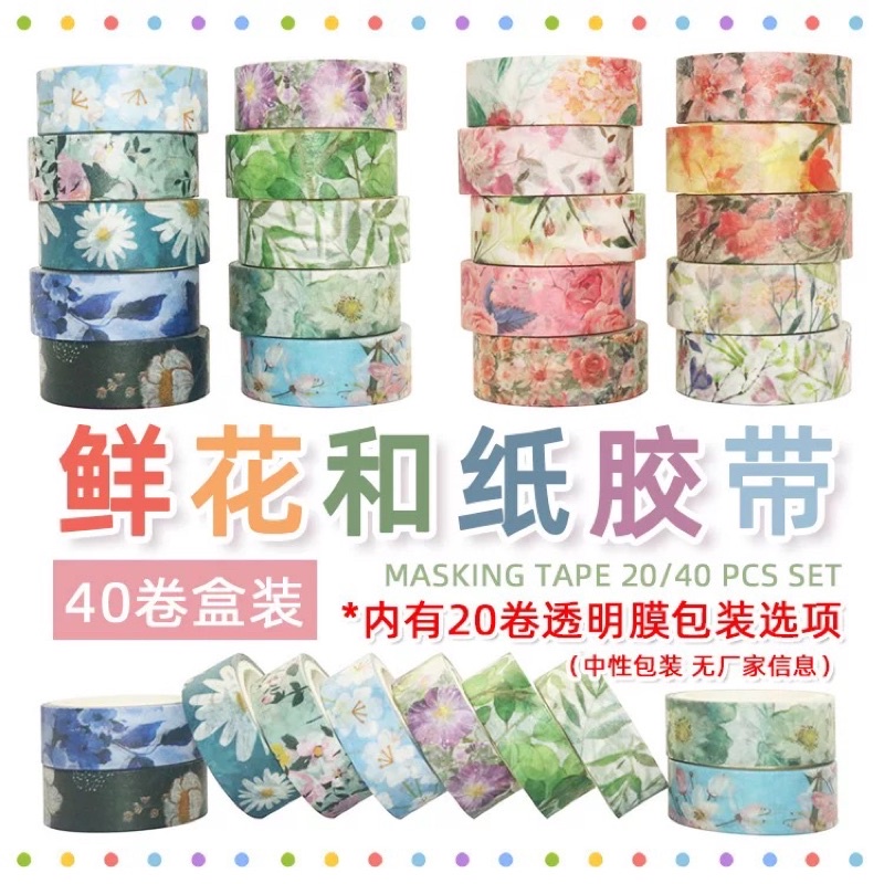 

washi tape selotip bunga scrapbook watercolor cat air