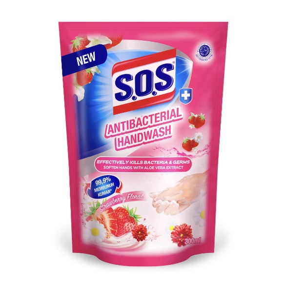 SOS SABUN CUCI TANGAN HAND SOAP STRAWBERRRY REFILL 300 ML 2PCS