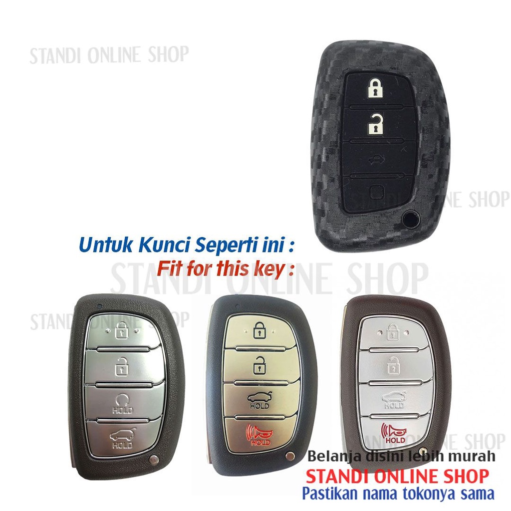 Sarung Kunci Silikon Carbon Smartkey Hyundai Stargazer Creta