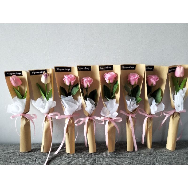 BUKET BUNGA / BUKET WISUDA/ BUKET KOREA/KOREAN BOUQUET /BUKET BUNGA TULIP/BUKET BUNGA MAWAR SABUN/PREMIUM SINGLE ROSE SOAP