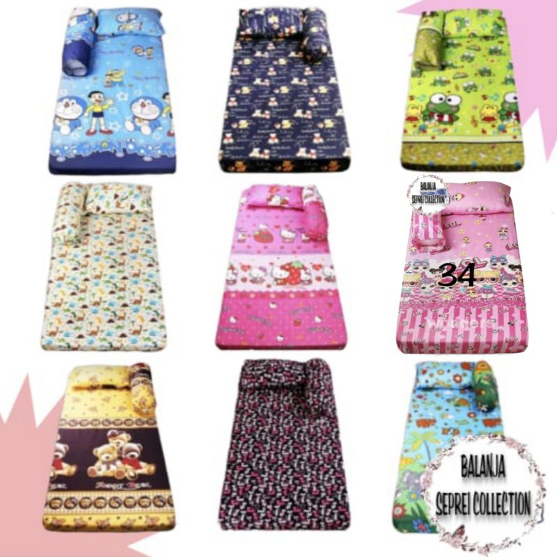 SPREI SEPREI CUSTOM SPRAI KARET SUDUT +  SARBAN + SARGUL( UKURAN TINGAL CHAT AJA )