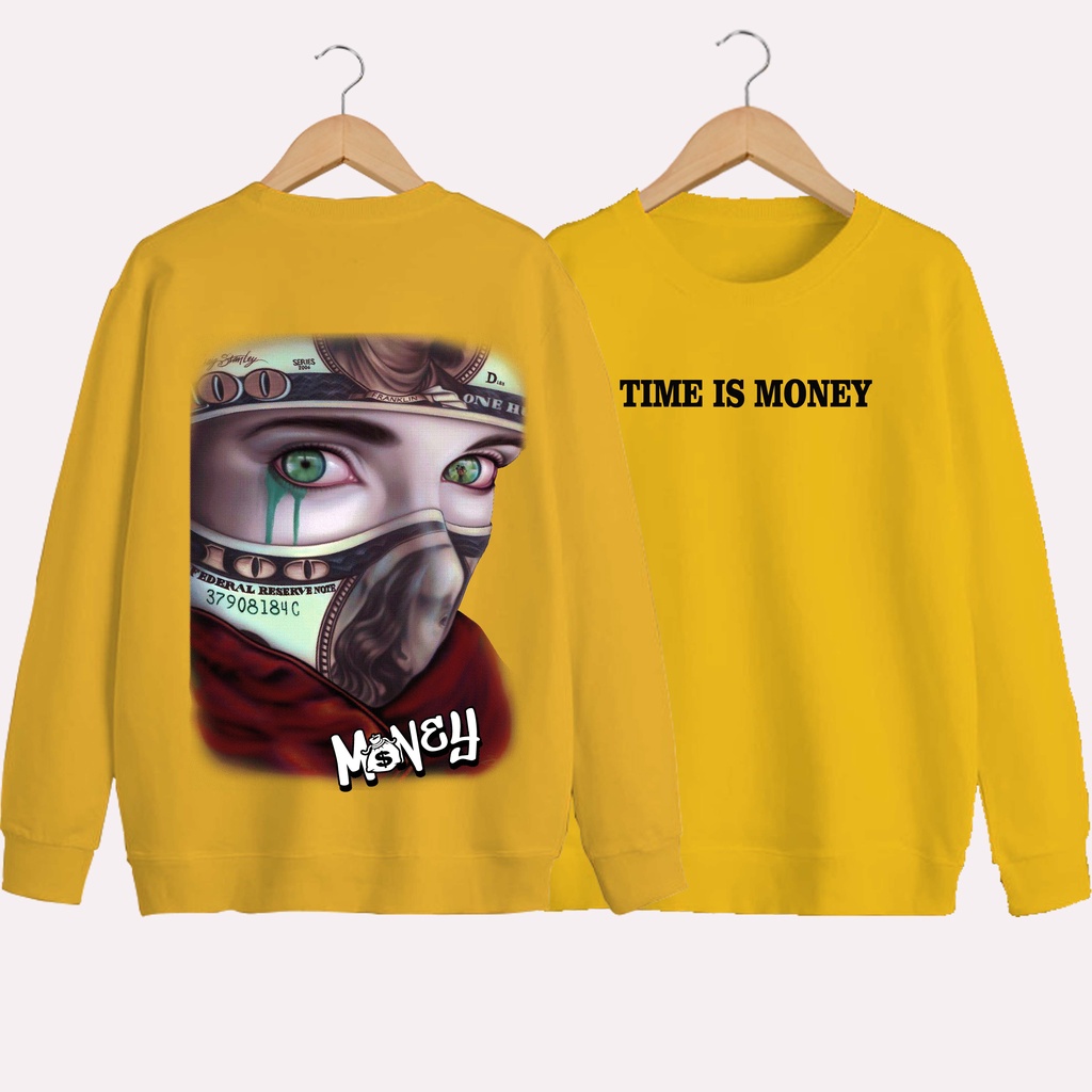 SWEATER UNISEX DB TIME IS MONEY PRIA DAN WANITA SWEATER JUMBO