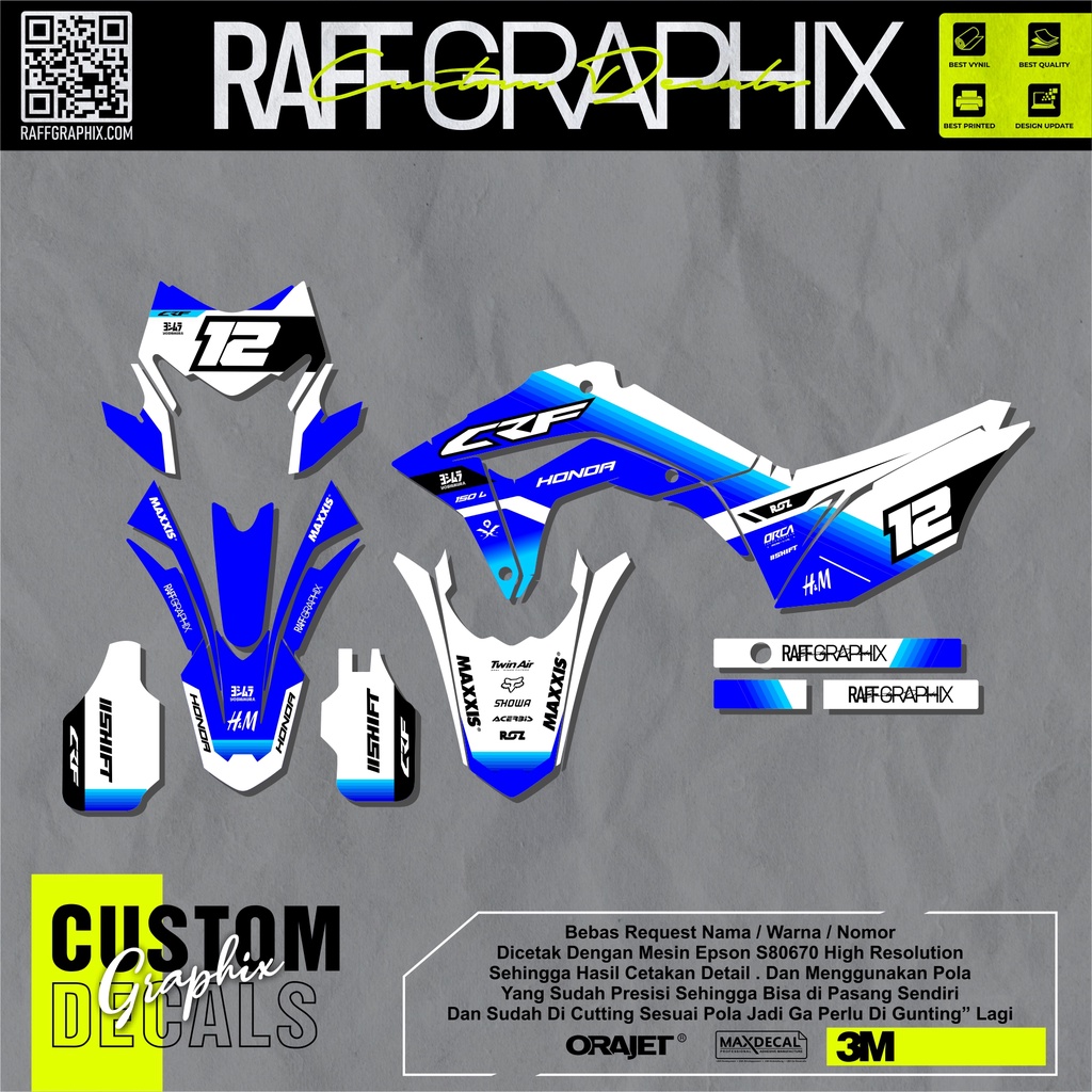 decal crf 150 putih decal crf 150 white terbaru decal stiker crf stiker crf decal klx