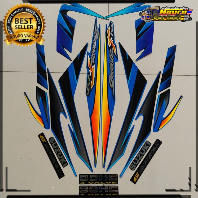 COD Striping Suzuki Satria fu f 150 2007 2008 biru list motor thailand berkualitas