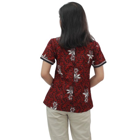 Blus Davina Lawasan Daun #3 Blouse Batik Cantik Seragam Kantor Kerja Modern Modis