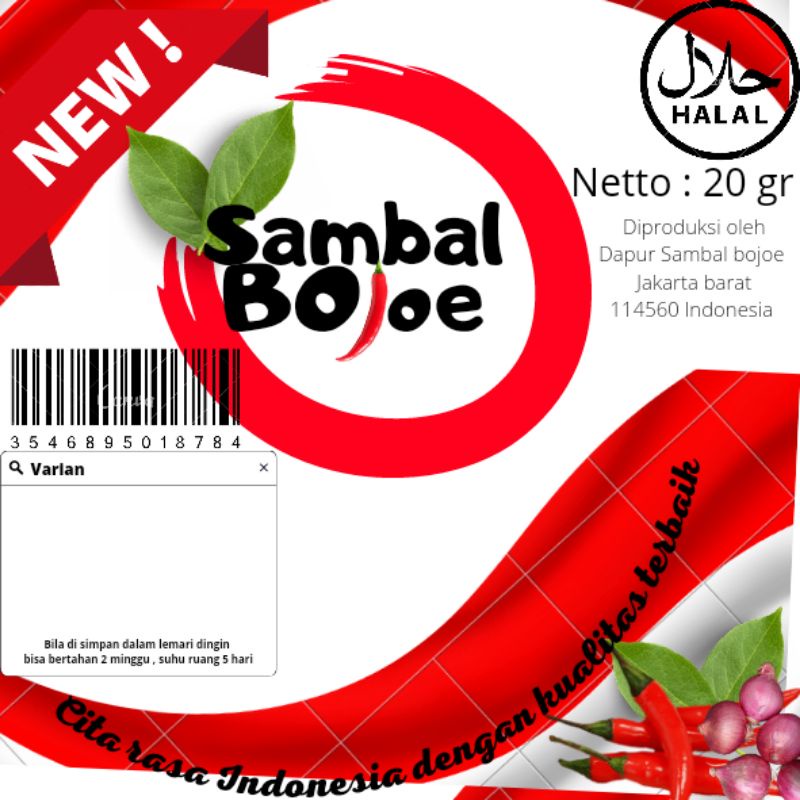 

Sambal sachet Tjap Rawit Sambal Cumi Sambal Roa Sambal Bawang