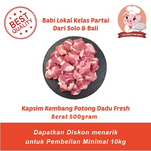 

Kapsim Kembang Potong Dadu Fresh - Olahan Babi Kecap / Rica - Rica / Sate Dll Berat 500gram