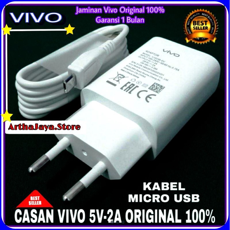 Charger Vivo Y20 Vivo Y12 Original 100% Casan Vivo Micro USB 5V~2A Ori