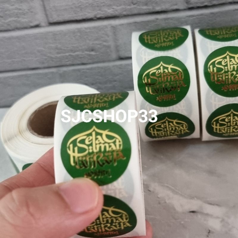 

1 roll isi 500 pcs sticker label idul fitri toples
