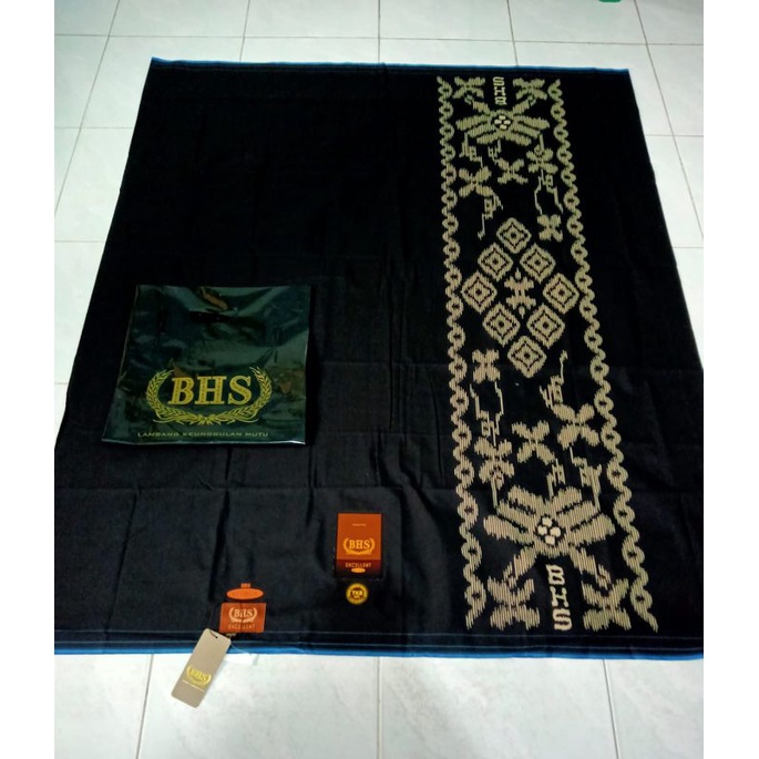 sarung BHS afkir hitam polos tumpal kembang tanpa kotak