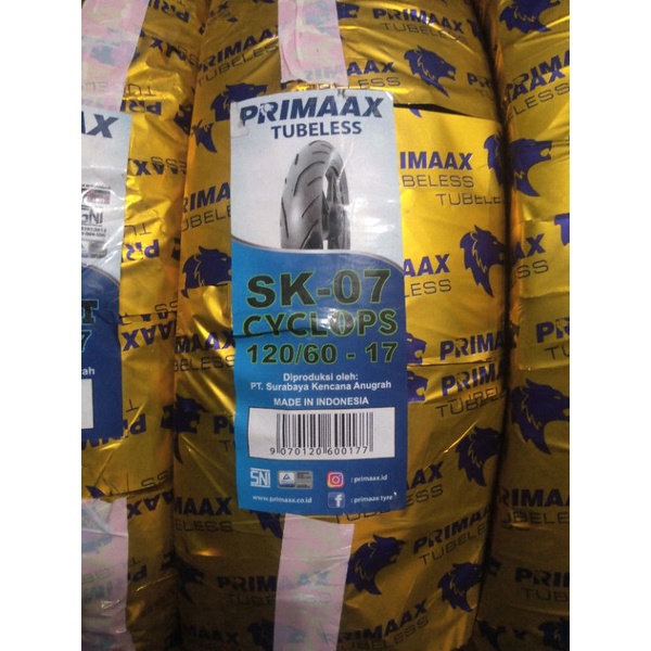 Ban Primaax 120/60-17 SK07 120 60 17 SK 07 Ban Tubles