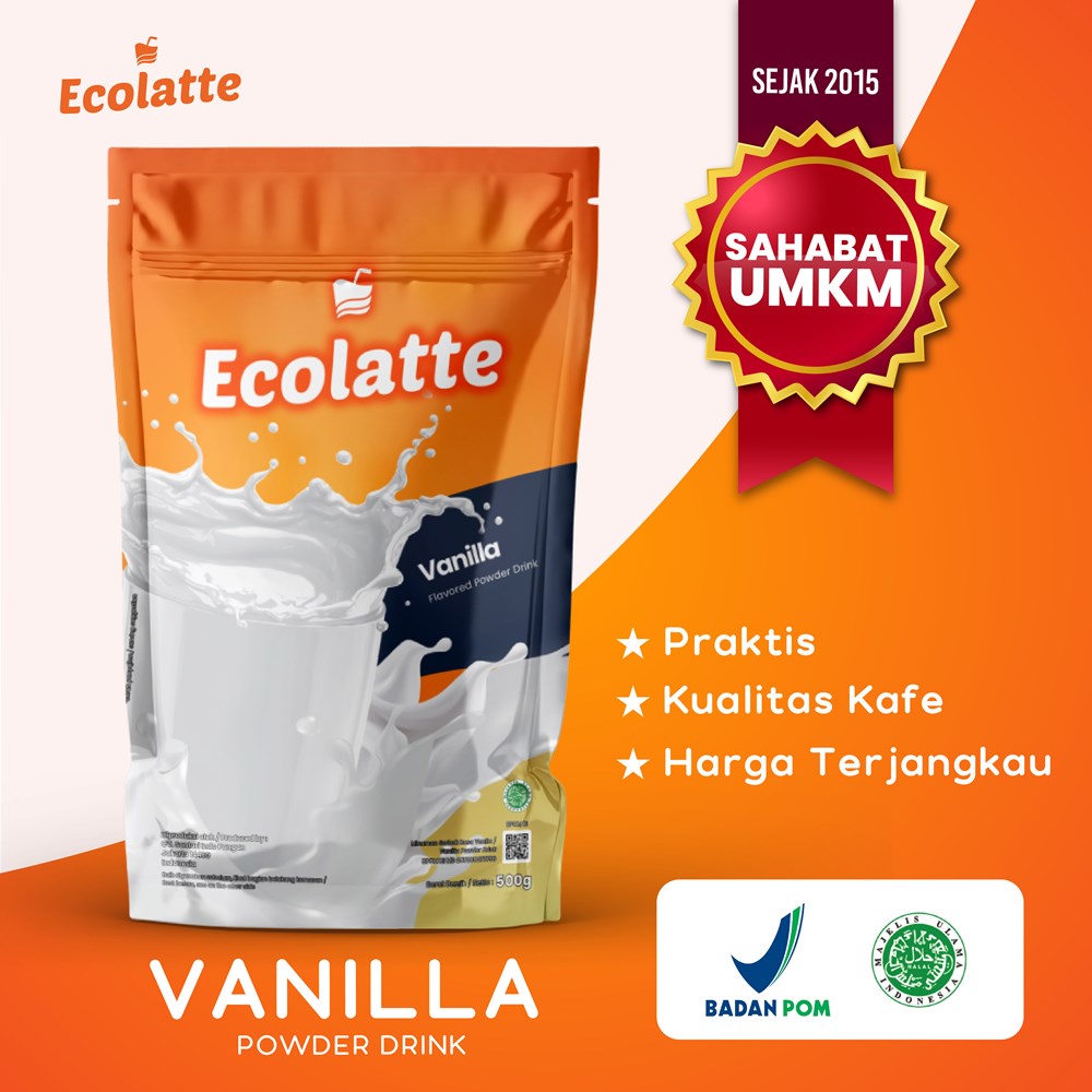 [1KG] ECOLATTE VANILLA ORIGINAL 1 KG Powder Drink Bubuk Minuman Halal BPOM UMKM