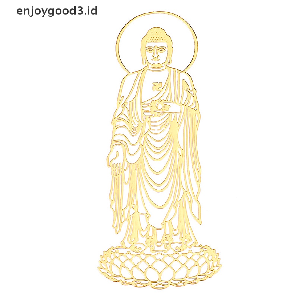 1pc Stiker Dinding 3D Desain Buddha Tibet Warna Emas Untuk Dekorasi