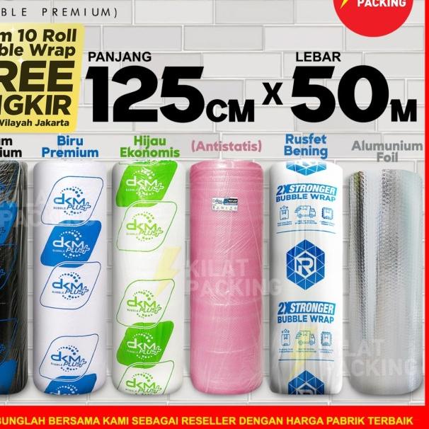 

PLASTIK BUBBLE WRAP PREMIUM | BUBBLE WRAP DKM+ 125CM X 50M /ROLL - BENING EKONOMIS