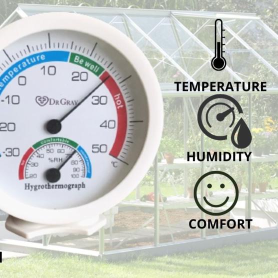 termometer ruangan /hygrometer analog 5 inch