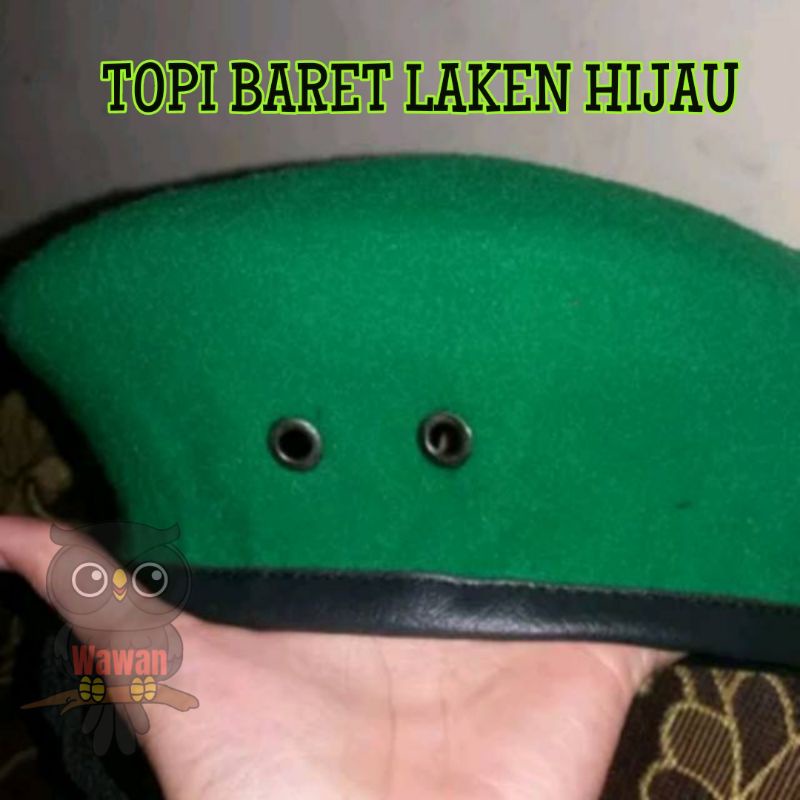 TOPI BARET LAKEN WARNA HIJAU, TOPI BARET HIJAU