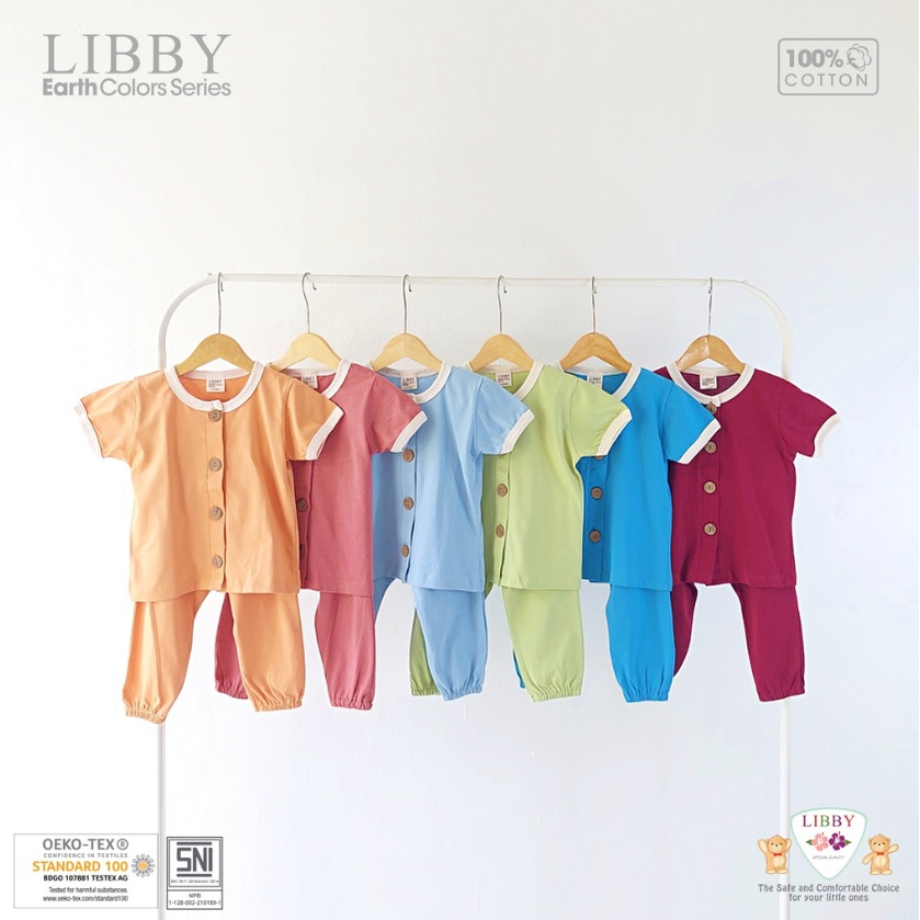 Libby Rocco Set 0-2 Tahun Warna Baru Setelan Pendek Panjang Rocco Baby Earth Series CBKS