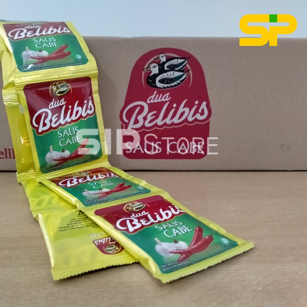 Saos Cabe DUA BELIBIS 18 gr / Saus Sambal Hot Chili / Saus Cabe DUA BELIBIS Sachet @10 pcs