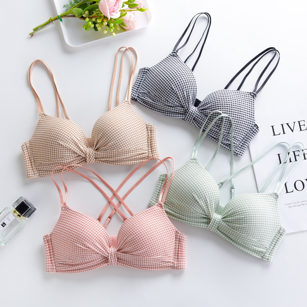 Bra Wanita Seamless Deep V Cross BH Women Bra 062