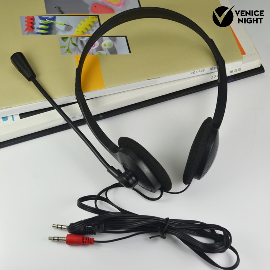 (VNEP) (Berkabel) Headphone High Fidelity Sensitif Headphone E-sports 3.5mm yang Dapat Disesuaikan dengan Mircophone untuk Komputer