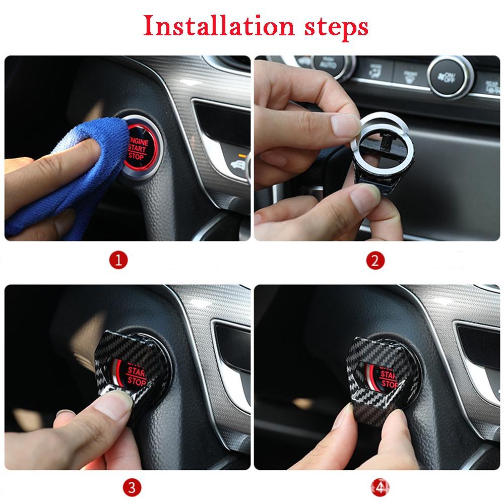 Top 2pcs Kancing Mesin Mobil Button Kancing Start Stop Dekorasi Mobil Interior Mobil