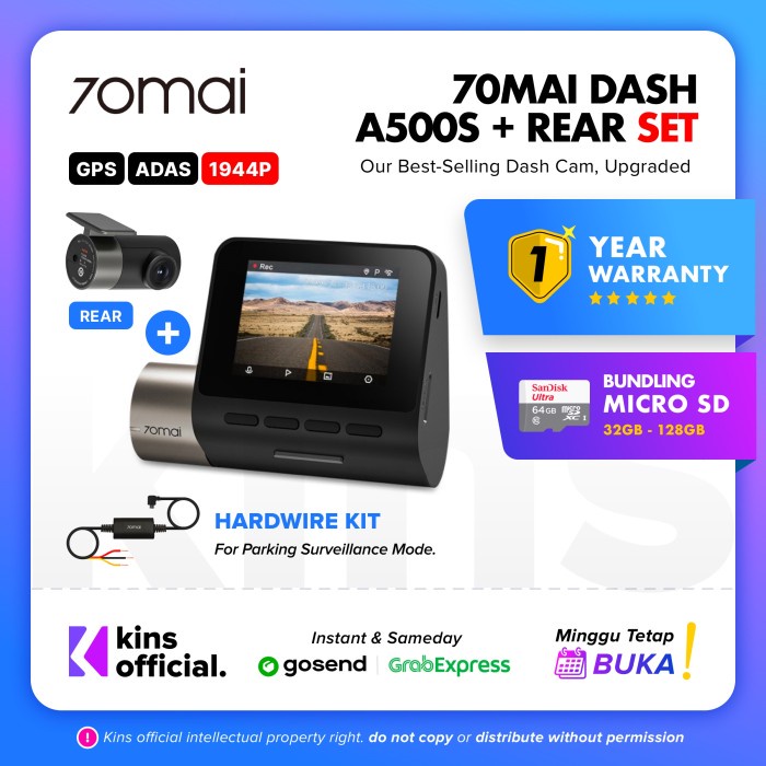 70Mai Dash Cam Pro Plus A500 Camera - Gps Adas International Version