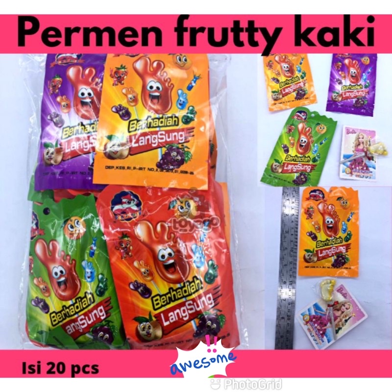 

PERMEN LOLLY LOLI LOLY POP FRUITY KAKI 1PAK ISI 20PC