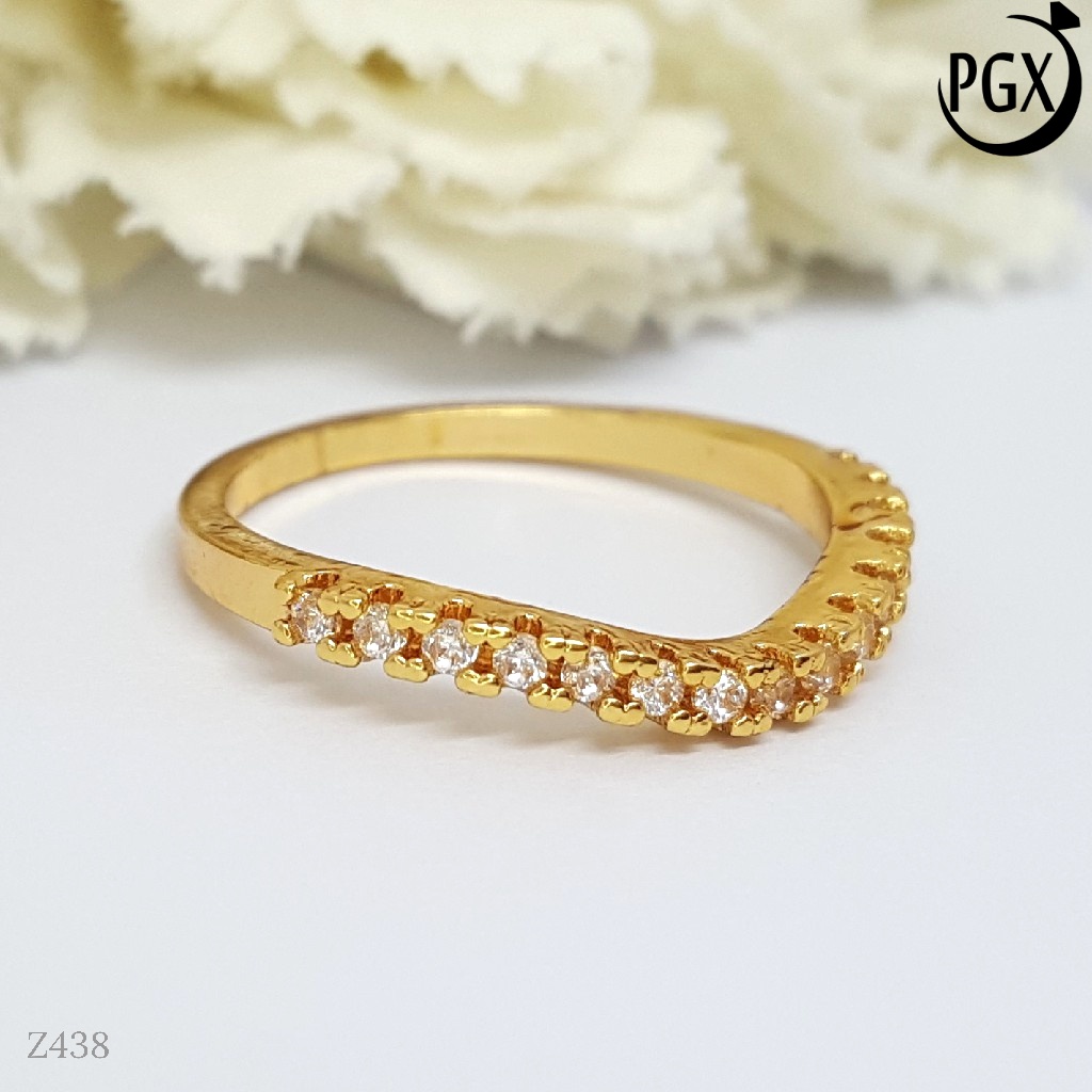 PGX Cincin Xuping Wanita Perhiasan Lapis Emas Aksesoris Fashion Premium - Z438