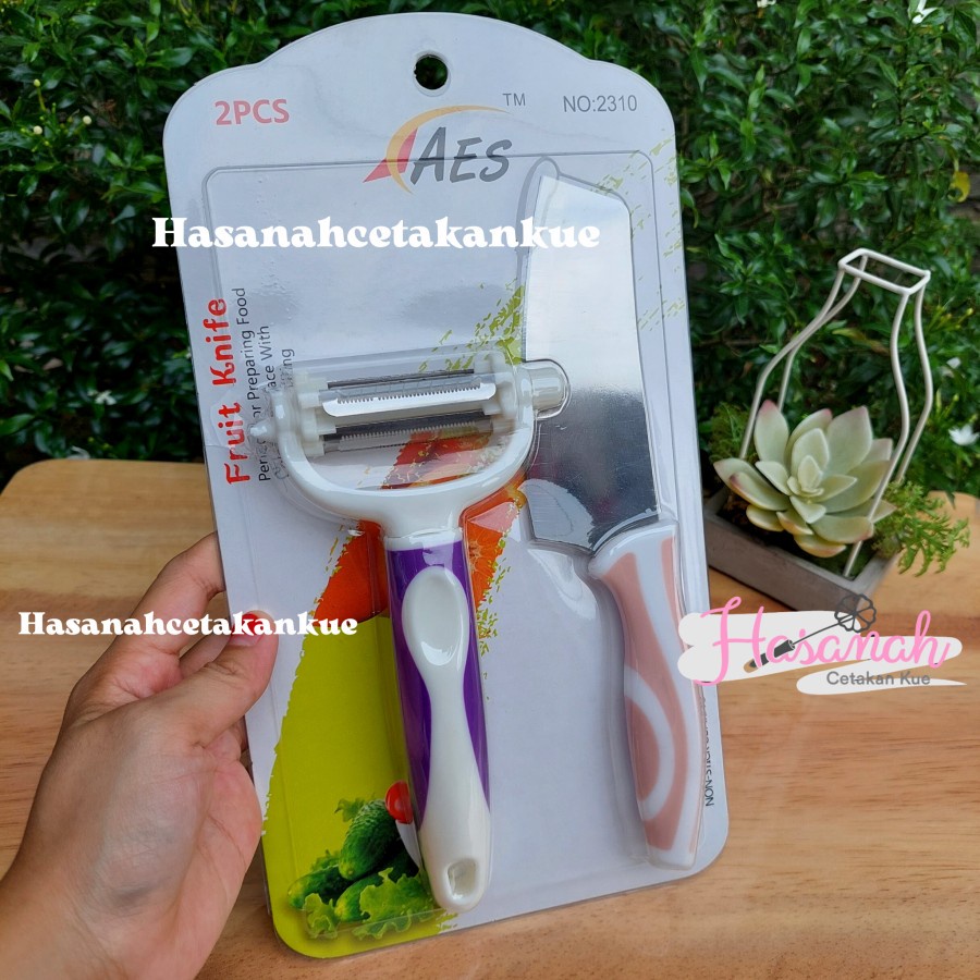 Set Pisau + Peeler Serbaguna / Pisau Pengupas Kulit Kentang Wortel