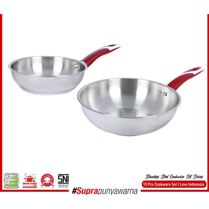 alat masak satu set supra - panci dan pisau satu set merk supra