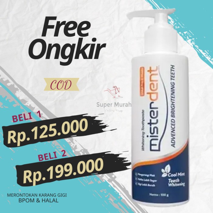 Pasta Gigi Misterdent Pemutih Perontok Karang Gigi Kuning Membandel