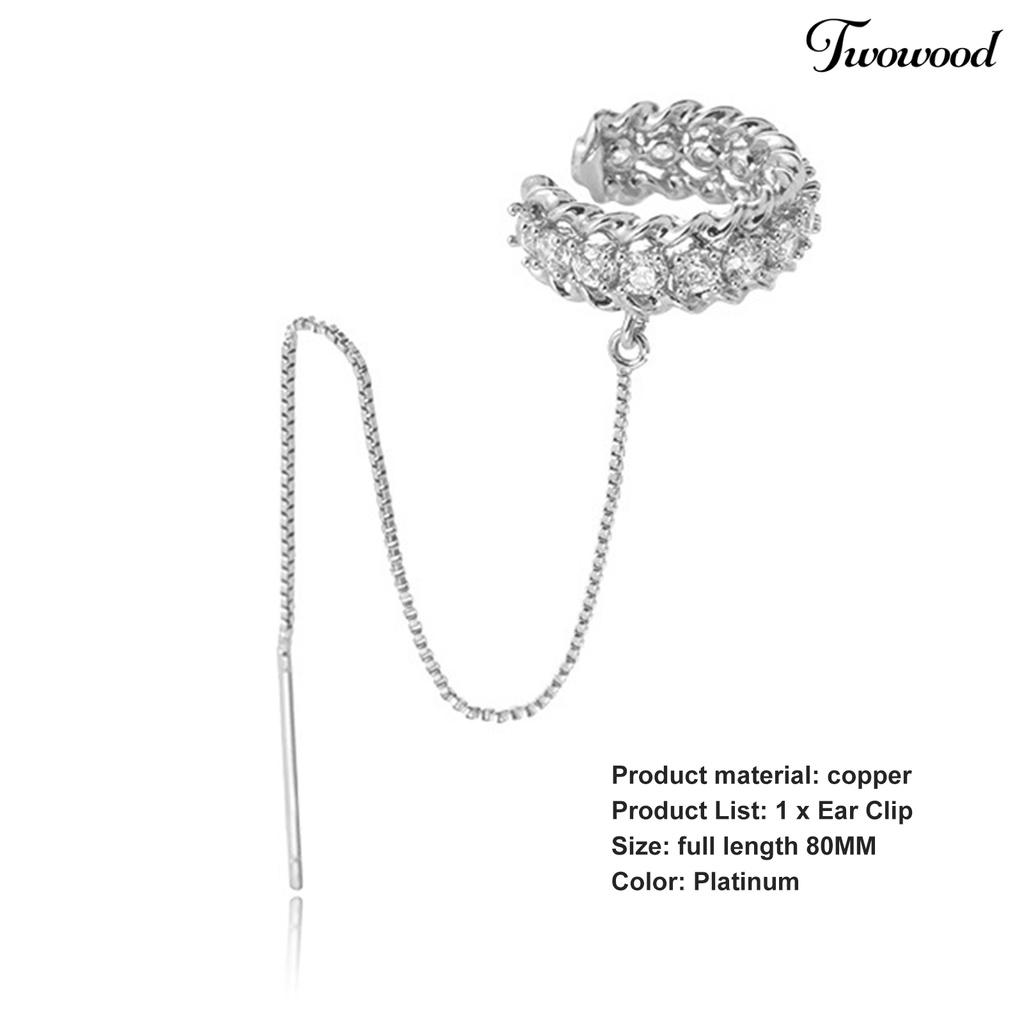 1 Pc Anting Klip Model Twist Cube Zirconia Gaya Retro Untuk Pesta Pernikahan