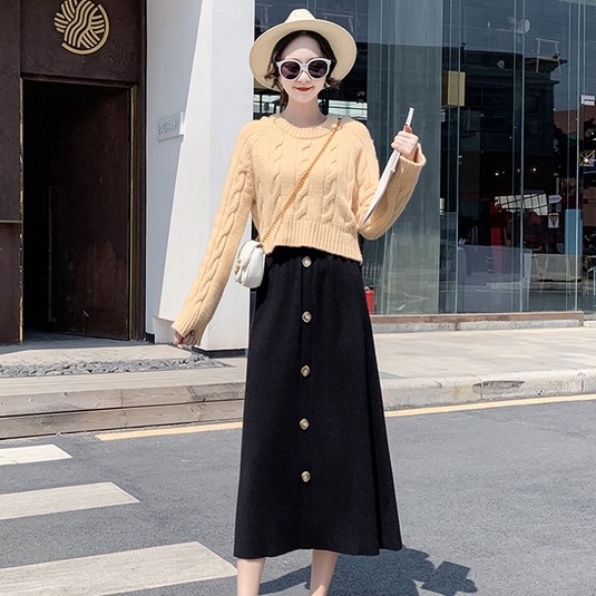 YIU YIU Rajut - Rok Rajut Panjang Korean Vintage Rok Import Rok Span Rajut Premium