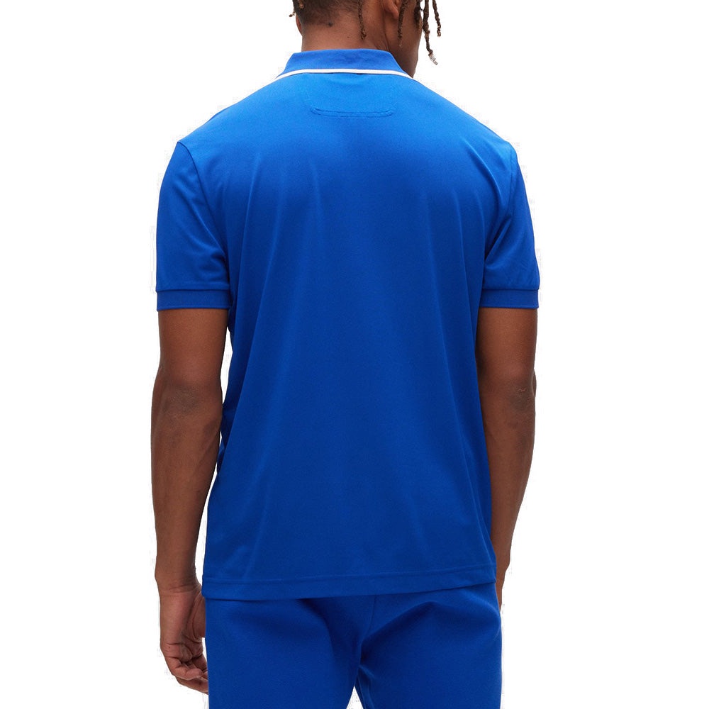 Hgo Boss Paddytech Regular Fit Polo Shirt Mid Blue 100% Original