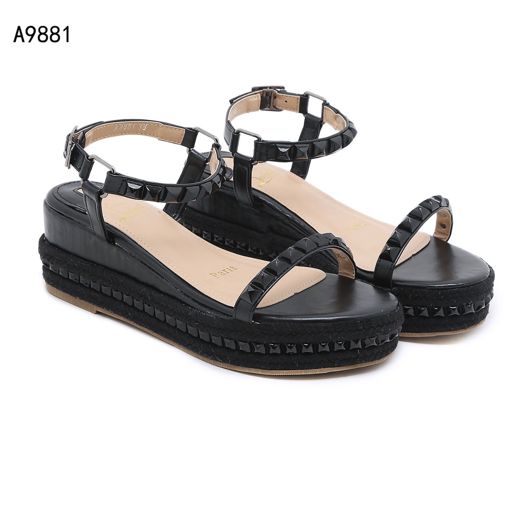 VL Studed Leather Wedges Sandals New Colour A9881