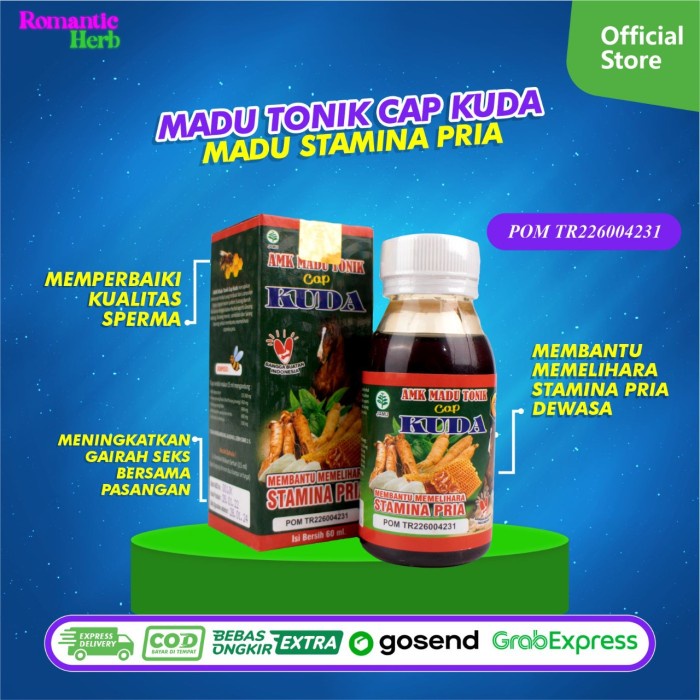 Madu Tonik Kuda BPOM Pengencer Pengental Penyubur Sperma Herbal