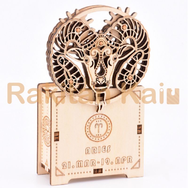 Puzzle 3D Music Box Zodiac Aries Taurus Cancer Gemini DIY Impor Bahan PREMIUM