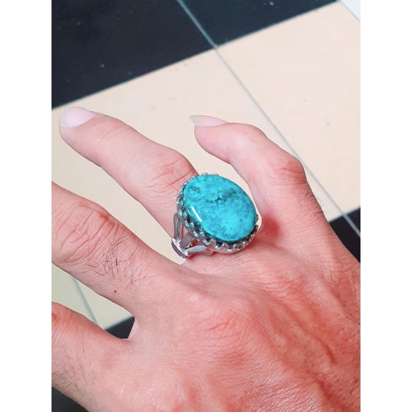 natural [PYRUS PERSIA PYRUS CINA HUBEY BIRU TOSCA] pirus persia emban cincin pria ring rodium emas p