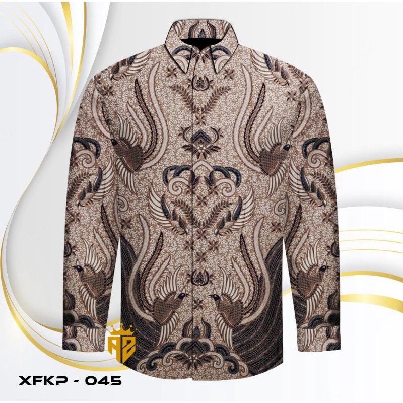 Kemeja Batik Pria Furing Motif Cendrawasi Ironman Coklat Yousufe IMC01